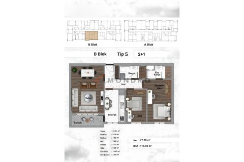 2+1 Lägenhet  i Bagcilar, Istanbul, istanbul, Turkiet Nr. 222401 - 27