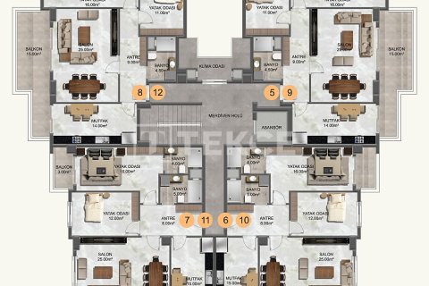 Daire  2+1  Alanya, Antalya, Türkiye №215738 - 16