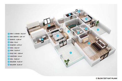 5+1 Villa  i Mudanya, Bursa, Tyrkiet Nr. 216247 - 29