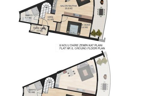 1+1 Takvåning  i Girne,  Nr. 227422 - 30