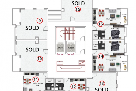 1+1 Lägenhet  i Avsallar, Antalya, Turkiet Nr. 98419 - 10
