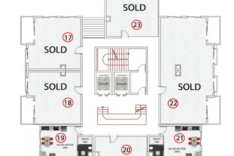 1+1 Lägenhet  i Avsallar, Antalya, Turkiet Nr. 98419 - 11