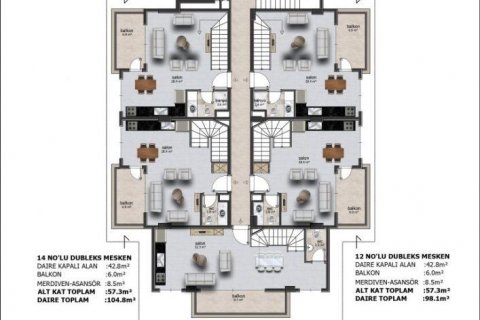 Takvåning  i Oba, Antalya, Turkiet Nr. 94193 - 9
