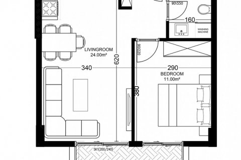 1+1 Apartment in Yekta Golden Valley, Oba, Antalya, Turkey No. 101746