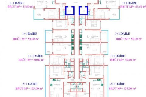 آپارتمان در  Oba ، ترکیه 50 متر مربع.  شماره 94840 - 27