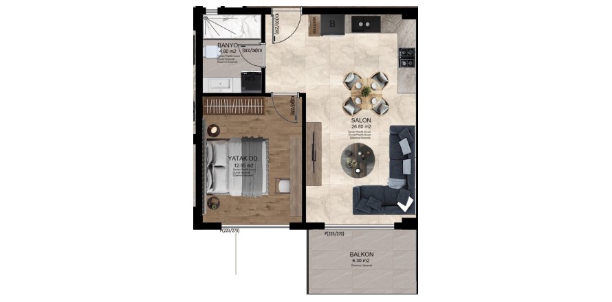 Planering LayoutFloor plan: 1 bedroom – ground floor (left side)