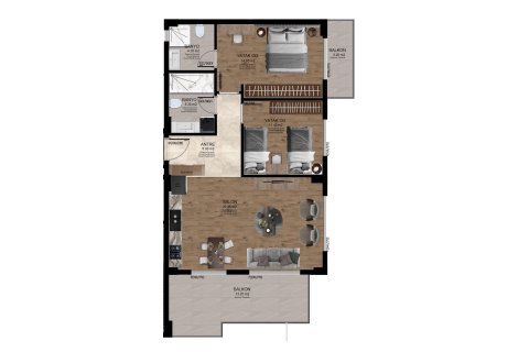 Квартира в SES MANSION 2+2, Аланья, Анталья, Турция №227582