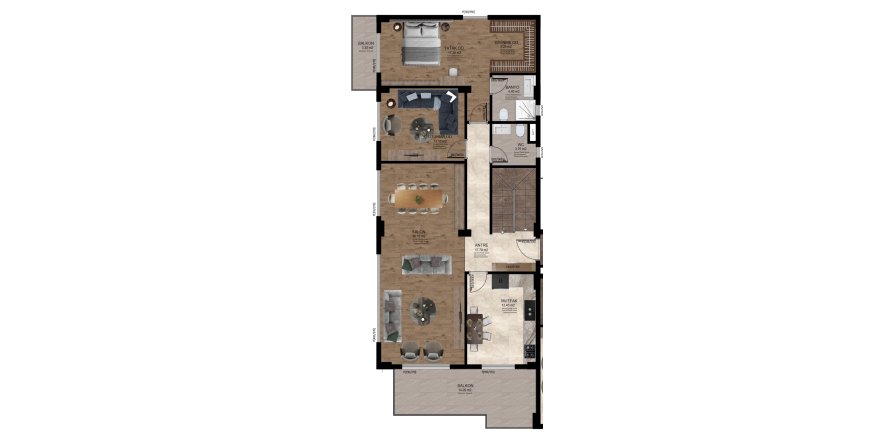 Planlægge LayoutPlanirovka 5 bedrooms - 4 etazh Dupleks
