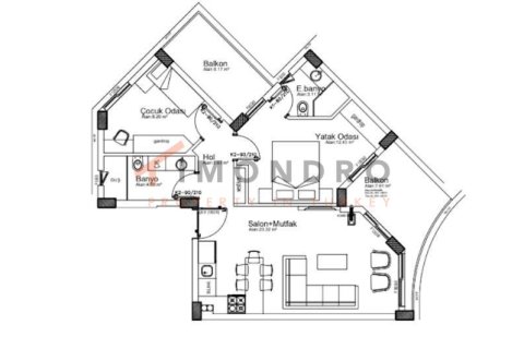 Продажа квартиры в Аксу, Анталье, Турция 2+1, 89м2, №215473 – фото 8