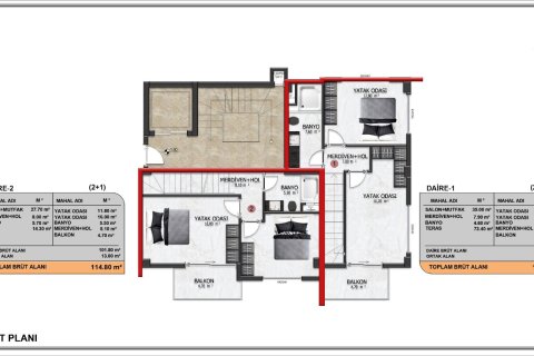 2+1 Lägenhet i Cikcilli, Antalya, Turkiet Nr. 218294 - 17