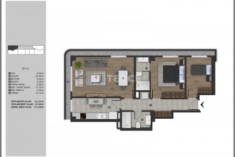 2+1 Leilighet i Istanbul, Tyrkia Nr. 107484 - 11