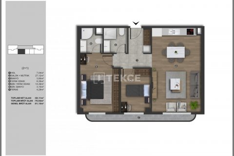 2+1 Leilighet i Istanbul, Tyrkia Nr. 107484 - 6