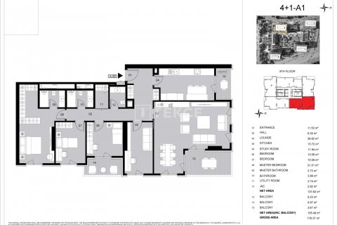 3+1 Lägenhet i istanbul, Turkiet Nr. 98741 - 6