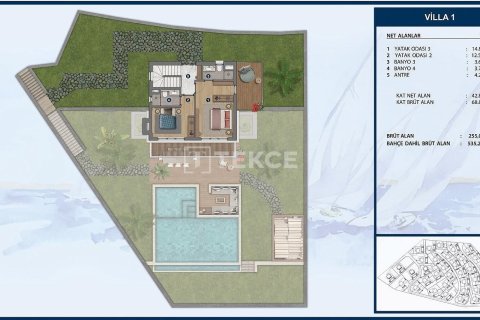 6+1 Villa i Bodrum, Mugla, Tyrkia Nr. 216210 - 11
