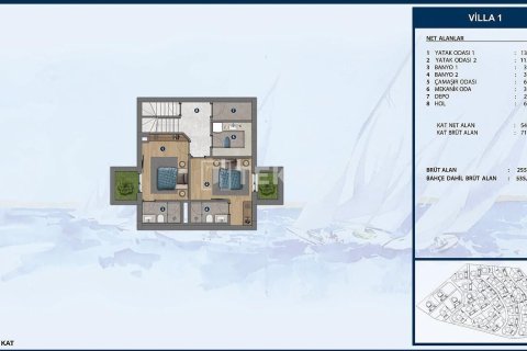 6+1 Villa i Bodrum, Mugla, Tyrkia Nr. 216210 - 10
