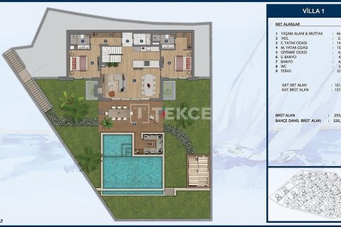 6+1 Villa i Bodrum, Mugla, Tyrkia Nr. 216210 - 9