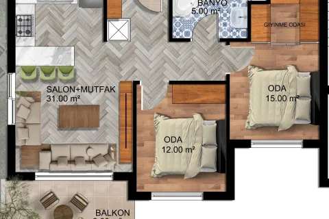 2+1 Leilighet i Aksu, Antalya, Tyrkia Nr. 220321 - 15