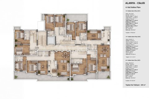 1+1 Lejlighed i Alanya, Antalya, Tyrkiet Nr. 238080 - 16