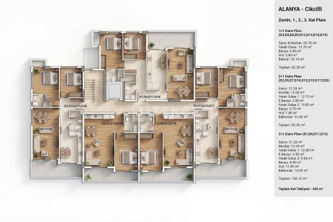 1+1 Lejlighed i Alanya, Antalya, Tyrkiet Nr. 238080 - 14