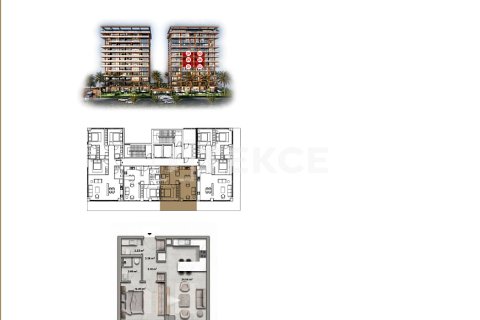 1+1 Lejlighed  i Alanya, Antalya, Tyrkiet Nr. 238076 - 23