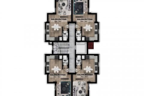 Продажа квартиры в Аланье, Анталье, Турция 2 комн., 45м2, №93770 – фото 15