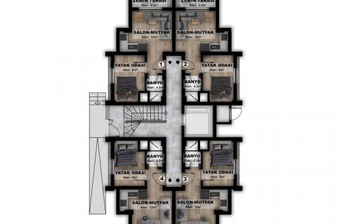 Продажа квартиры в Аланье, Анталье, Турция 2 комн., 45м2, №93770 – фото 13