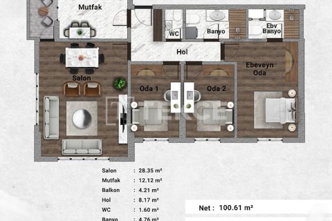 آپارتمان در Istanbul ، ترکیه 3 خوابه ، 152 متر مربع. شماره 222127 - 25
