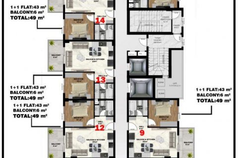 Продажа пентхауса в Махмутларе, Анталье, Турция 2 комн., 49м2, №94356 – фото 5