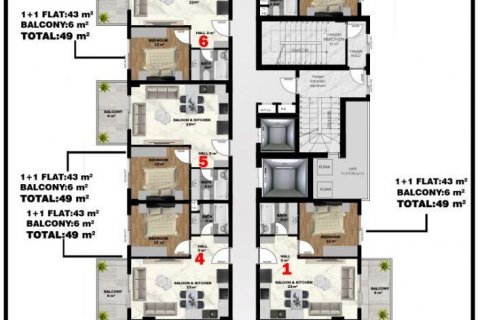 Продажа пентхауса в Махмутларе, Анталье, Турция 2 комн., 49м2, №94356 – фото 4