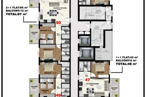 Продажа пентхауса в Махмутларе, Анталье, Турция 2 комн., 49м2, №94356 – фото 10