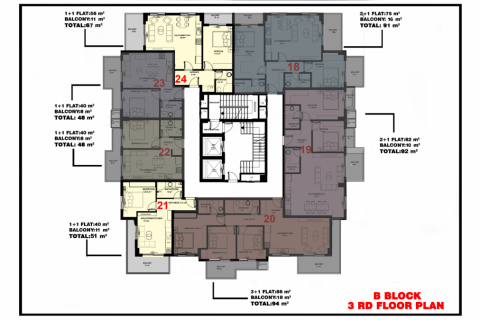 Продажа пентхауса  в Махмутларе, Анталье, Турция 2 комн., 47м2, №94351 – фото 23