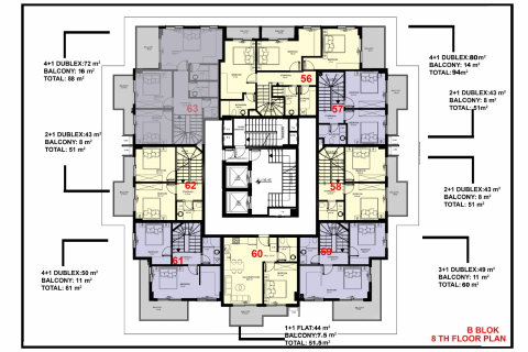 Продажа пентхауса  в Махмутларе, Анталье, Турция 2 комн., 47м2, №94351 – фото 28