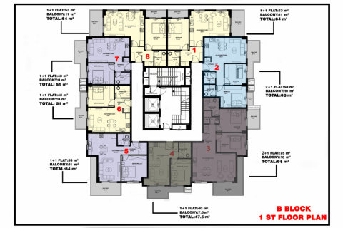 Продажа пентхауса  в Махмутларе, Анталье, Турция 2 комн., 47м2, №94351 – фото 21
