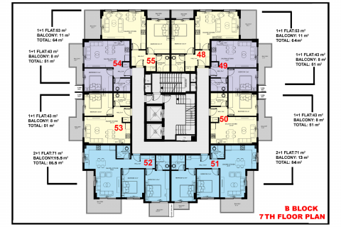 Продажа пентхауса  в Махмутларе, Анталье, Турция 2 комн., 47м2, №94351 – фото 27