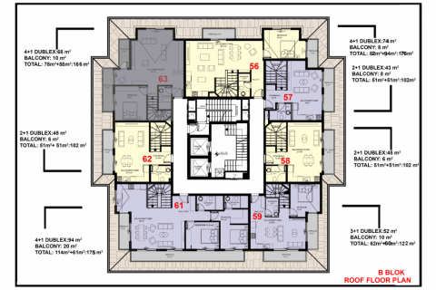 Продажа пентхауса  в Махмутларе, Анталье, Турция 2 комн., 47м2, №94351 – фото 29