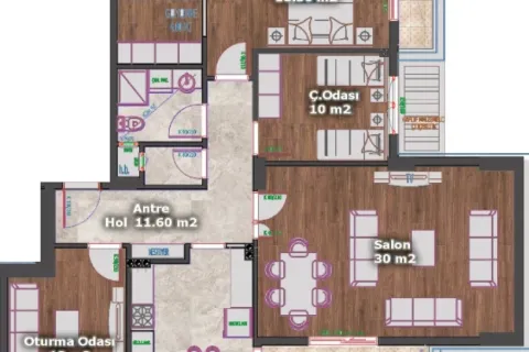 3+1 Leilighet  i Kepez, Canakkale, Tyrkia Nr. 220142 - 24