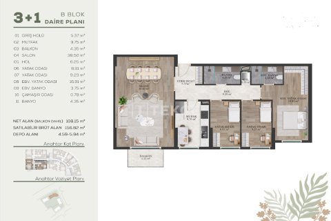 Apartment for sale in Istanbul, Turkey, 2 bedrooms, 112m2, No. 228743 – photo 20