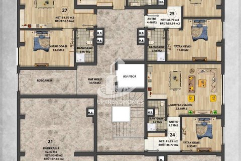 1+1 Leilighet  i Oba, Antalya, Tyrkia Nr. 98342 - 27