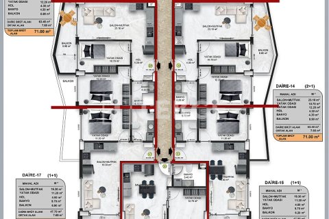 Dubleks daire  3+1  Alanya, Antalya, Türkiye №226435 - 23