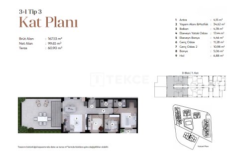 1+1 Leilighet  i Bursa, Tyrkia Nr. 216092 - 24