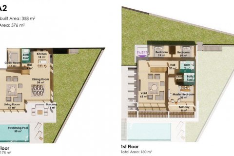 Продажа виллы в Аланье, Анталье, Турция 5 комн., 333м2, №101908 – фото 19