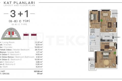 Apartment for sale in Istanbul, Turkey, 1 bedroom, 80m2, No. 90642 – photo 8