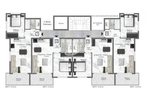 1+1 Lägenhet  i Oba, Antalya, Turkiet Nr. 98441 - 29