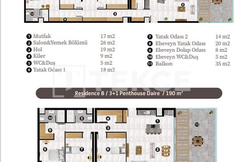 2+1 Lägenhet  i Lefkosha,  Nr. 212802 - 25