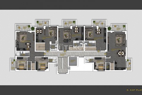 1+1 Lägenhet  i Alanya, Antalya, Turkiet Nr. 98877 - 4