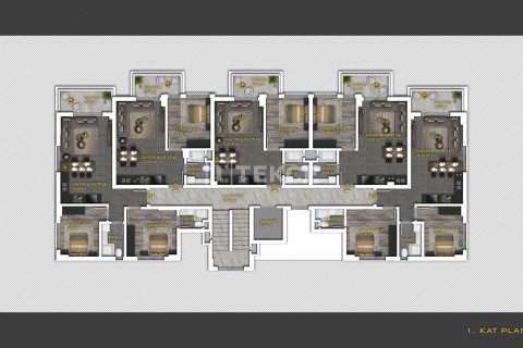 1+1 Lägenhet  i Alanya, Antalya, Turkiet Nr. 98877 - 2