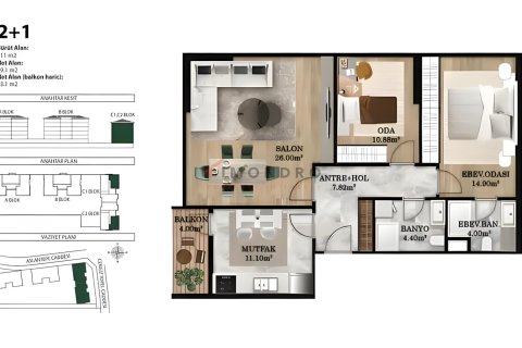 Продажа квартиры в Башакшехире, Стамбуле, Турция 2+1, 111м2, №228312 – фото 11