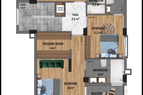 Villa  i Alanya, Antalya, Tyrkia Nr. 94629 - 22