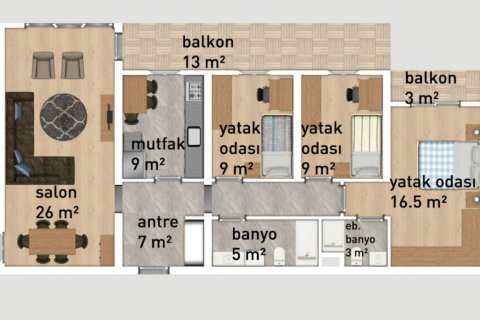 آپارتمان در Yalova ، ترکیه 35 متر مربع. شماره 227885 - 27