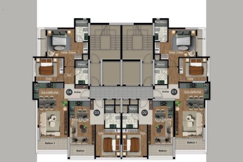 Wohnung in Mersin, Türkei Nr. 227883 - 13